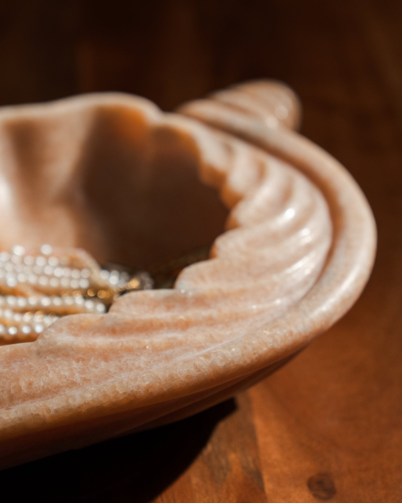 Pink Makrana Marble Shell Bowl